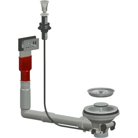 Piletta di scarico BASKET con azionamento remoto e troppo pieno Ø1"1/2 Gas LIRA 1755.070 1½"