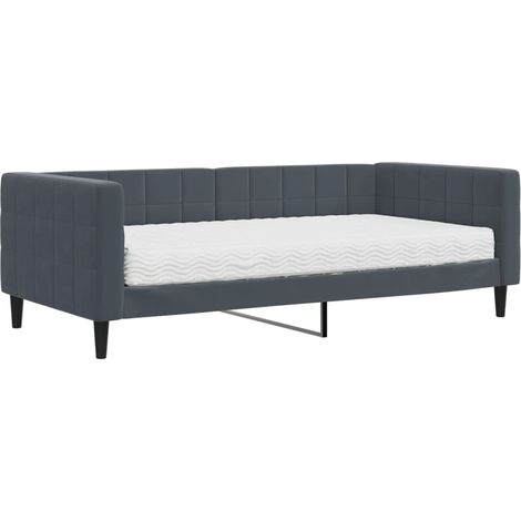 Maison Exclusive - Tagesbett mit Matratze Dunkelgrau 90x190 cm Sa