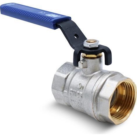 Brass Valve, Female-Female Thread 26/34, Blue Handle PN-25, Hot/Cold Water, Garden, Home, Industry (1/5)
