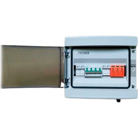 Cuadro IP65 proteccion instalacion fotovoltaica 16A DC 1000V 2 entradas 1 string salida con MC4