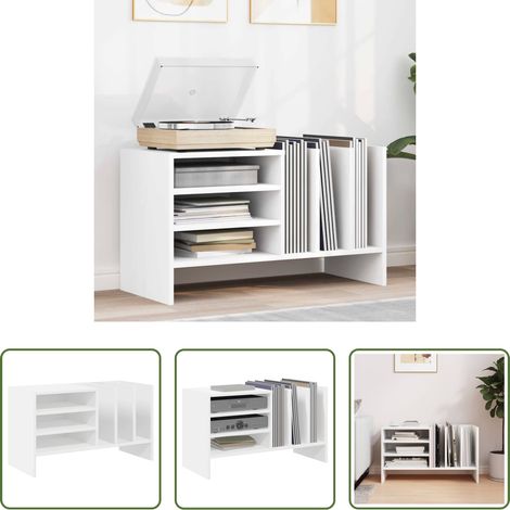 Holzschrank - Schallplattenschrank Weiß 78,5 x 35 x 45 cm Holzwerkstoff (1/5)