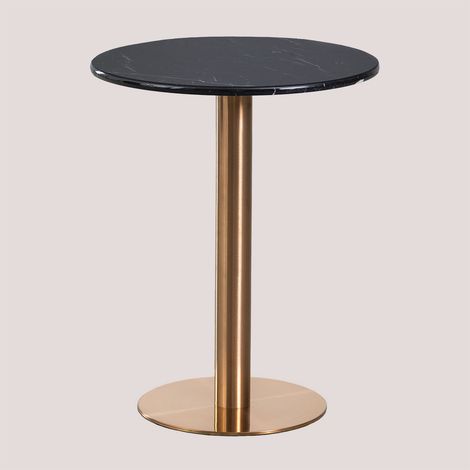 Table de Bar Ronde en Marbre Cosmopolitan SKLUM Ø60 cm Or Rose (1/5)