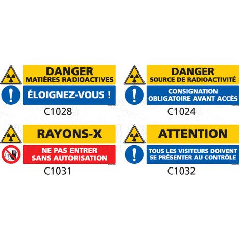 Signalisation produits dangereux risque ionisant - C1024 - 210 x 75 mm