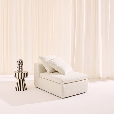 sweeek - Fauteuil pour canapé modulable tissu chenille 1 place blanc - Movi (1/5)