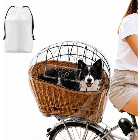 Housse de pluie pour panier de vélo pour chien, housse de pluie en PVC transparent (1/5)
