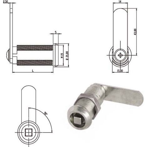 Cilindro Levetta de 40 mm Cuadrado 165796 Omr