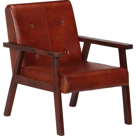 Fauteuil Marron Cuir véritable 8 (1/5)