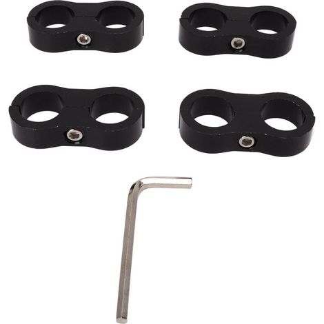 Abrazadera divisora de manguera 8AN de 4 piezas, adaptador de montaje para línea de combustible, manguera de combustible, freno, agua y gas de 1/2". (1/5)