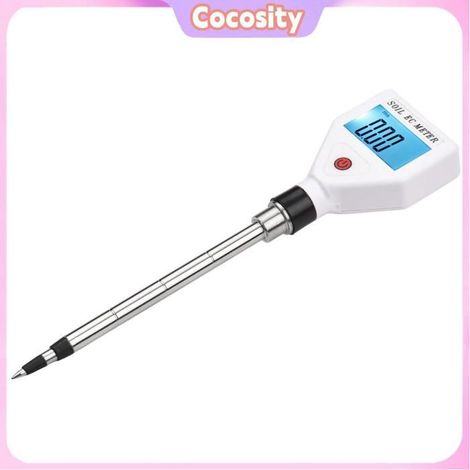 Cocosity Sonde EC du sol Testeur de sol numérique EC, avec écran rétroéclairé, testeur de salinité du sol piscine controle Blanc (1/5)