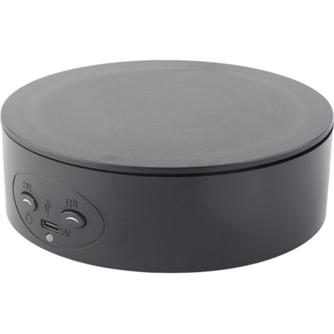 Présentoir rotatif à 360°, capacité de charge maximale 3 kg, plateau tournant électrique pour bouteilles de vin, cosmétiques et montres, noir (1/5)