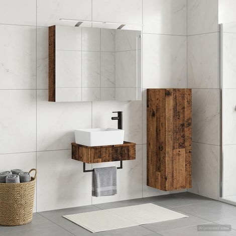 vidaXL Bathroom Cabinet Set 4 pcs Old Wood Engineered Wood (1/5)