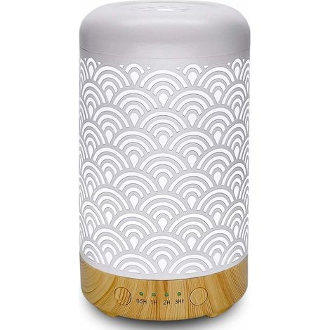 Diffuseurs d'Huiles Essentielles Electrique ferreuse Silencieux Humidificateur Minuterie et Arrêt Automatique sans Eau pour La Maison Spa Yoga Massage 100ml (1/5)