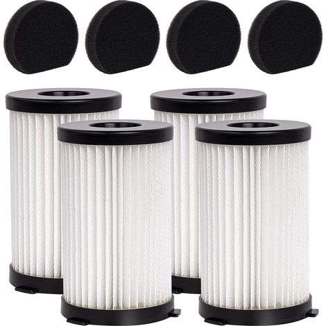 4 filtres HEPA + 4 éponges compatibles avec MooSoo D600/D601 iwoly V600, pour Ariete Handy Force 2759/2761, pour Conga Thunderbrush 520/550/560 (1/5)