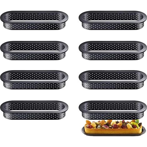 8-Piece Pastry Ring Cake Mold Set, Plastic Mousse Cake Molds, Perforated Mousse Cake Rings, Used for Cookies, Mini Pizzas, Sandwiches, English Muffins, Shortbread Cookies