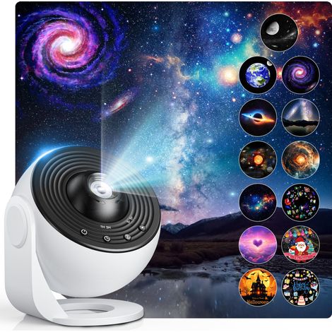 Projecteur Ciel Étoilé 13 en 1, Planétarium 4K HD avec Angle et Focale Réglables, Minuterie, Rotation 360° pour Décoration de Plafond de Chambre