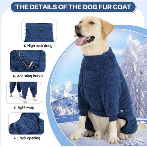 Manteau d'hiver pour chiens - MICH - Veste polaire chaude - Longueur du dos 40-43 cm - Tour de cou 38 cm (1/4)