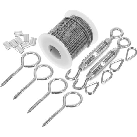 Corde à linge en acier inoxydable de 15 m avec câble flexible et revêtement caoutchouc pour la (1/5)