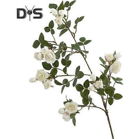 Rose artificielle à longue branche, couleurs vives et réalistes, ne se décolore pas, en soie synthétique, idéale pour la décoration intérieure.blanc (1/5)