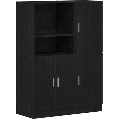Maison Exclusive - 2-tlg. Küchenschrank-Set Schwarz Holzwerkstoff