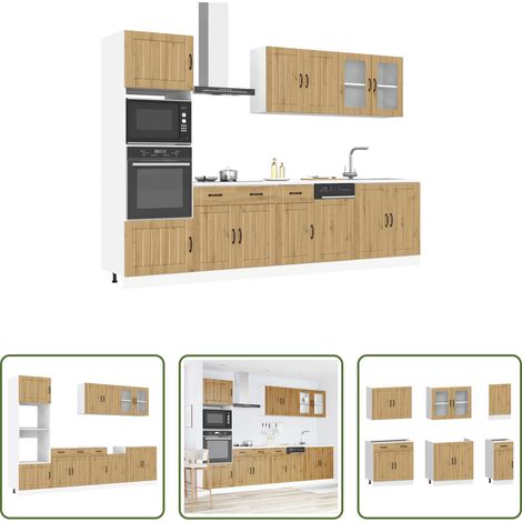 Küchenschränke - 7-tlg. Küchenschrank-Set Kalmar Artisan-Eiche Holzwerkstoff