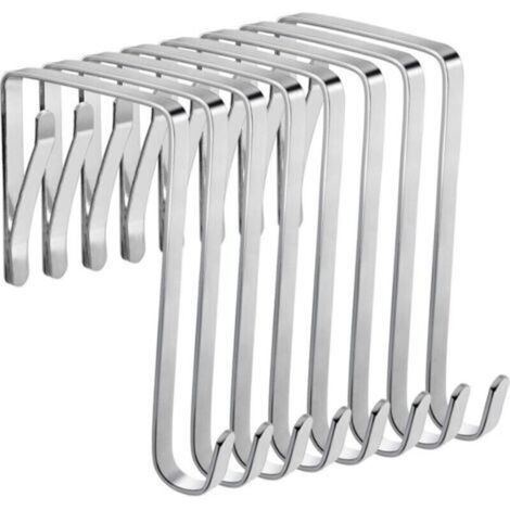 Ganci metallici regolabili per appendere oggetti, set da 8 ganci regolabili per porte, 10 x 5 cm, adatti a porte interne con spessore da 3,6 a 4,9 cm, non è necessaria la foratura. (1/4)