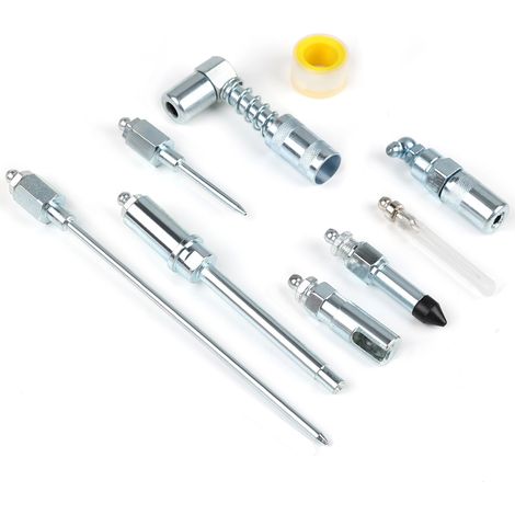 LockNLube, kit 8 pièces d’accessoires de graissage rapide pour pistolet à graisse, embouts à ressort universels (1/5)