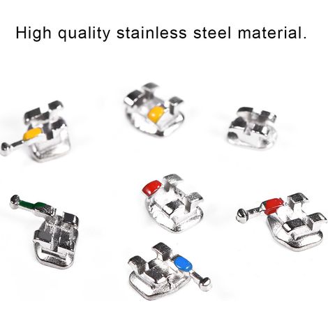 10er-Packung Mini Roth 022 Metall-Kieferorthopädie-Brackets mit 3-4-5 Haken für Zahnspangen (1/5)