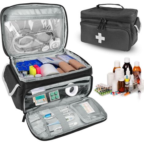Trousse de Secours Vide Étanche, First Aid Kit Vide (Noir) (1/5)