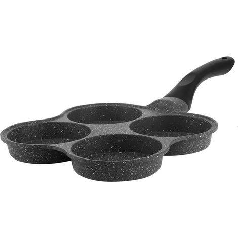 Poêle à crêpes, omelettes et œufs antiadhésive en aluminium à 4 trous, ustensile de cuisine pour le petit-déjeuner (1/5)