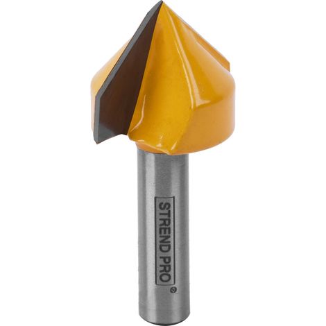 Holzfräser Strend Pro S8 mm, YC1308, Fräser für Oberfräse, D25.40 H25.40, 90° (1/2)