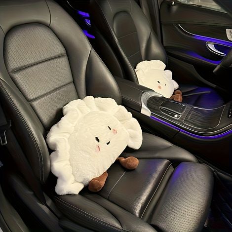 Ensemble de 1/2/4 pièces d'oreillers de tête et de taille mignons en forme de ravioli pour voiture, matériau doux avec oreiller de tête et de taille pour (1/5)