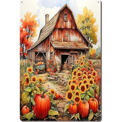 Plaque en Métal Vintage Art Murale pour Jardin de Prive Cuisine Salon et Bar, Durable et Résistante, Parfaite pour Ajouter une Touche de Nature et de Style 30x20 cm. (1/5)
