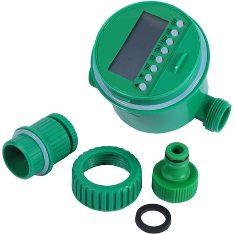 Electronic Garden Water Timer - Watering Timer with LCD Screen - Automatic Watering Timer for Plants - Green (1/4)