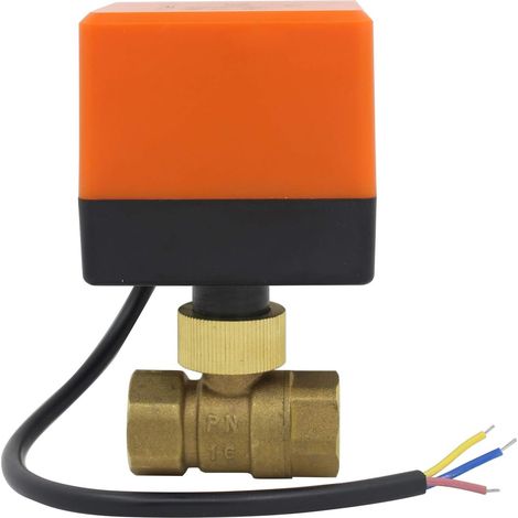 Vanne 2 voies motorisee vanne spherique electrique 220v electrovanne normalement ouverte 1/2 3/4 1 1-1/4 1-1/2 2 pouce (1/2 pouce DN15) (1/3)