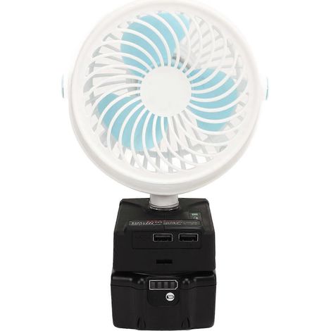5-Zoll-Akku-Tischventilator, wiederaufladbarer, batteriebetriebener kleiner elektrischer Ventilator mit 2 USB-Ladeanschlüssen