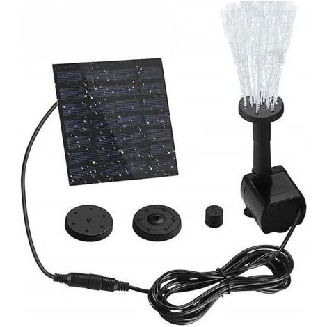 Fontaine solaire - Pompe solaire pour bain d'oiseaux - Fontaine solaire flottante sur pied avec panneau - Fontaine à eau solaire de 1,2 W pour décoration de jardin, étang et piscine (1/5)
