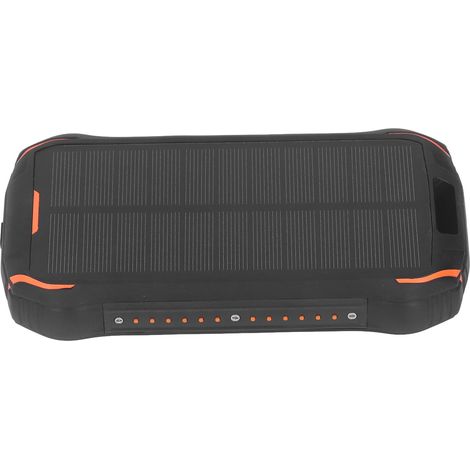 Multifunktionale, wasserdichte und kabellose Solar-Powerbank in Schwarz und Orange mit 26800 mAh und PD18W Schnellladefunktion (1/5)