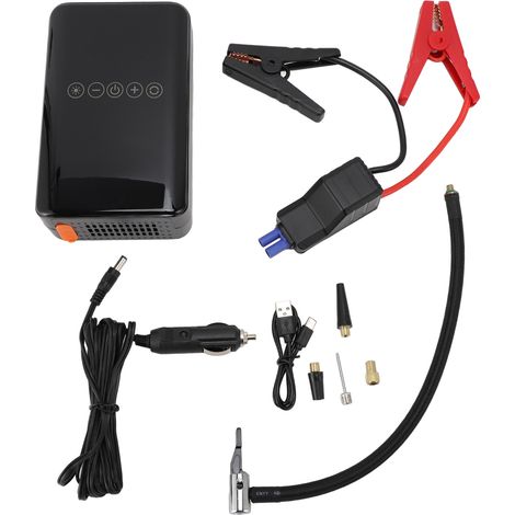 120W 150psi Tire Inflator Jump Stater with Pressure Gauge Flashlight Digital Screen 6000mAh Cordless Tire Air Pump for Cycle Motorcycle Car (1/5)