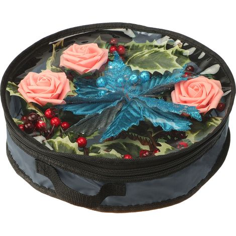 Sac de rangement transparent pour couronne de Noël, contenant portable pour décorations de fêtes et guirlandes (1/5)