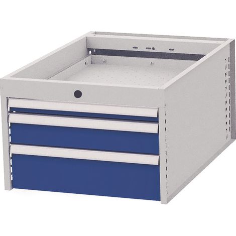 Mobiletto con cassetti H358xL541xP736mm grigio chiaro/blu 3 cassetti