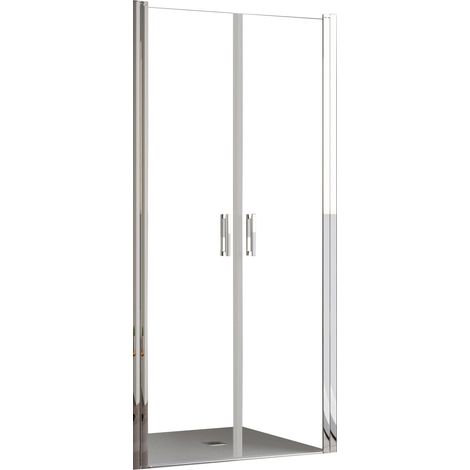Porta Parete Doccia 70 cm 2 Ante Saloon in Cristallo Trasparente 6mm H195 Bonussi Julia (1/5)