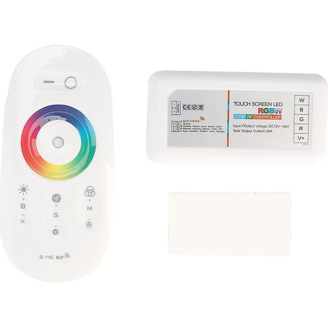 Contrôleur LED RGBW 2,4 GHz avec télécommande tactile RF sans fil et variateur pour ruban LED RGBW, alimentation CC 12-24 V (1/4)