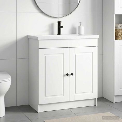 vidaXL Badezimmermöbel-Set Hochglanz Weiß 78,5 x 37,5 x 81 cm (1/5)