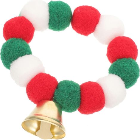 Collar navideño de peluche con cascabeles para cachorros y gatitos (kit de 5 piezas) (1/5)