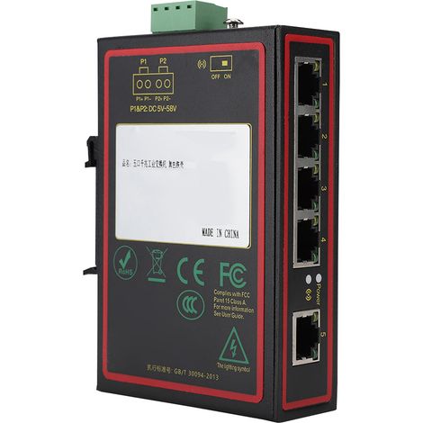 Commutateur réseau industriel Gigabit Ethernet 5 ports 10/100/1000 Mbps avec puce IP185GHI (1/5)