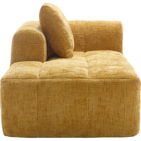Canapé Chaise Longue en Chenille Jaune avec Poches Latérales, Sans Assemblage, 158x90x60 cm (1/5)