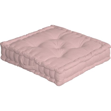 Coussin de Sol 50x50x10 cm SWIMCOOL 100% coton coloris VIEUX ROSE