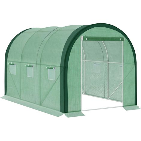 Aga Garten-Foliengewächshaus Polytunnel Folienhaus Pflanzenhaus 3,65x3,65x2,13 m