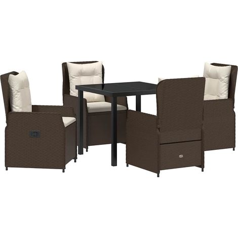 Maison Exclusive - Garten Essgruppe 5 pcs Braun Poly-Rattan (1/5)