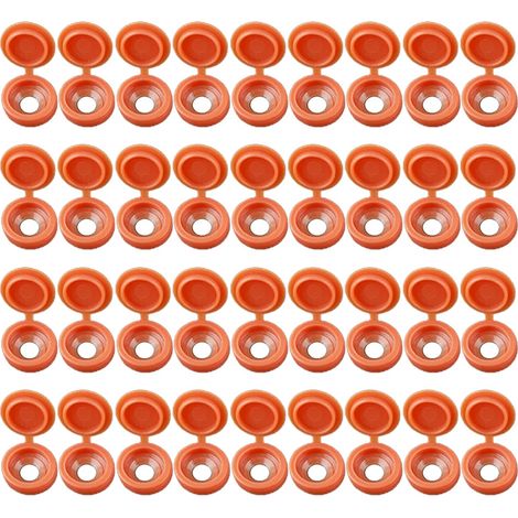 Lot de 36 chapeaux décoratifs à vis, à charnière et à bouton-pression pliable, pour armoire, meubles et placards.